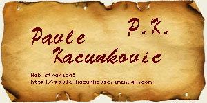 Pavle Kačunković vizit kartica